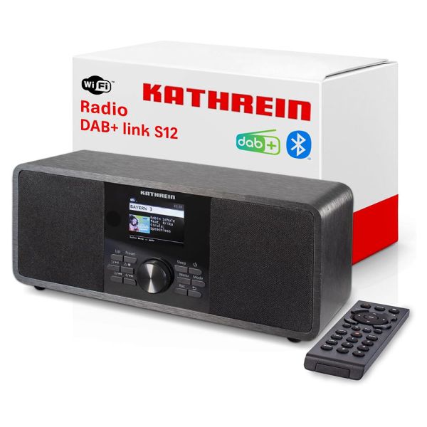 Kathrein DAB+ link S12 schwarz stereo Internet Radio Internetradio DAB/UKW WLAN LAN Spotify