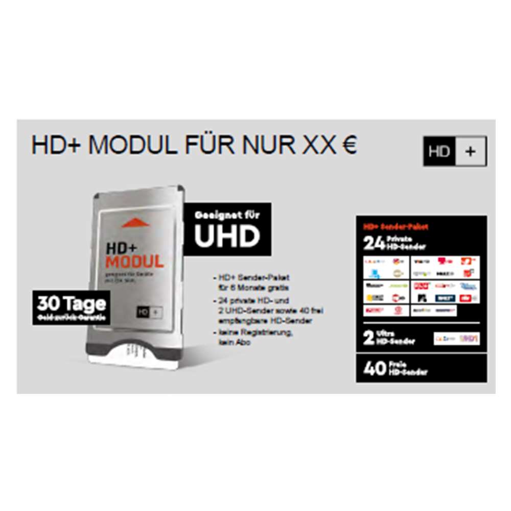 CI+ Modul Mit HD+ Smartcard Inkl. 6 Monate HD+gratis HDTV Sat HD+ Karte ...