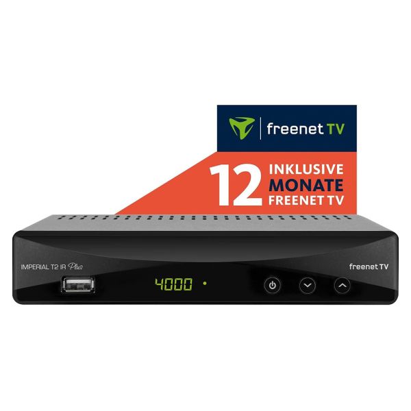 Imperial T2 IR DVB-T2 HD Receiver mit Irdeto Freenet TV Receiver H.265 PVR inkl. 12 Monate Freenet